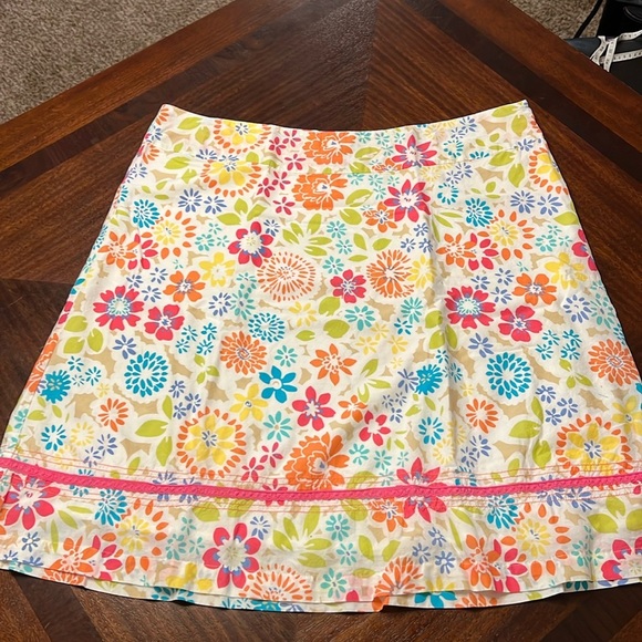 Classic Elements Woman | Abstract Spring Floral Cotton Skirt | Size 18W - Picture 1 of 10